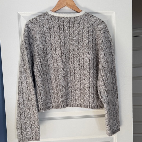 J Crew Cardigan Grey Cable-knit Sweater Lady Jacket - Picture 5 of 6